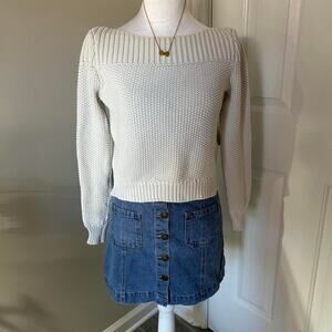 White off the shoulder sweater